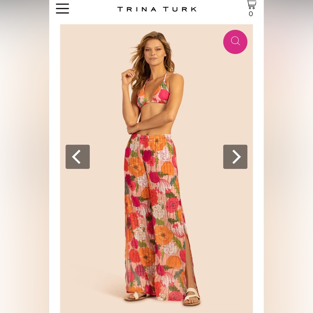 NWT Trina Turk SUNNY BLOOM SLIT PANT M